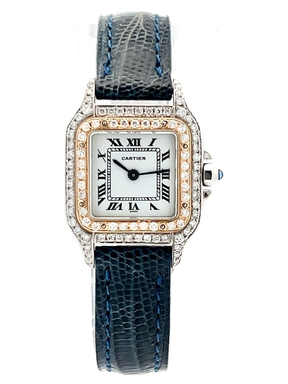 CARTIER PANTHERE 23mm Quartz 2 Tone 0.87TCW DIAMOND Watch White Dial